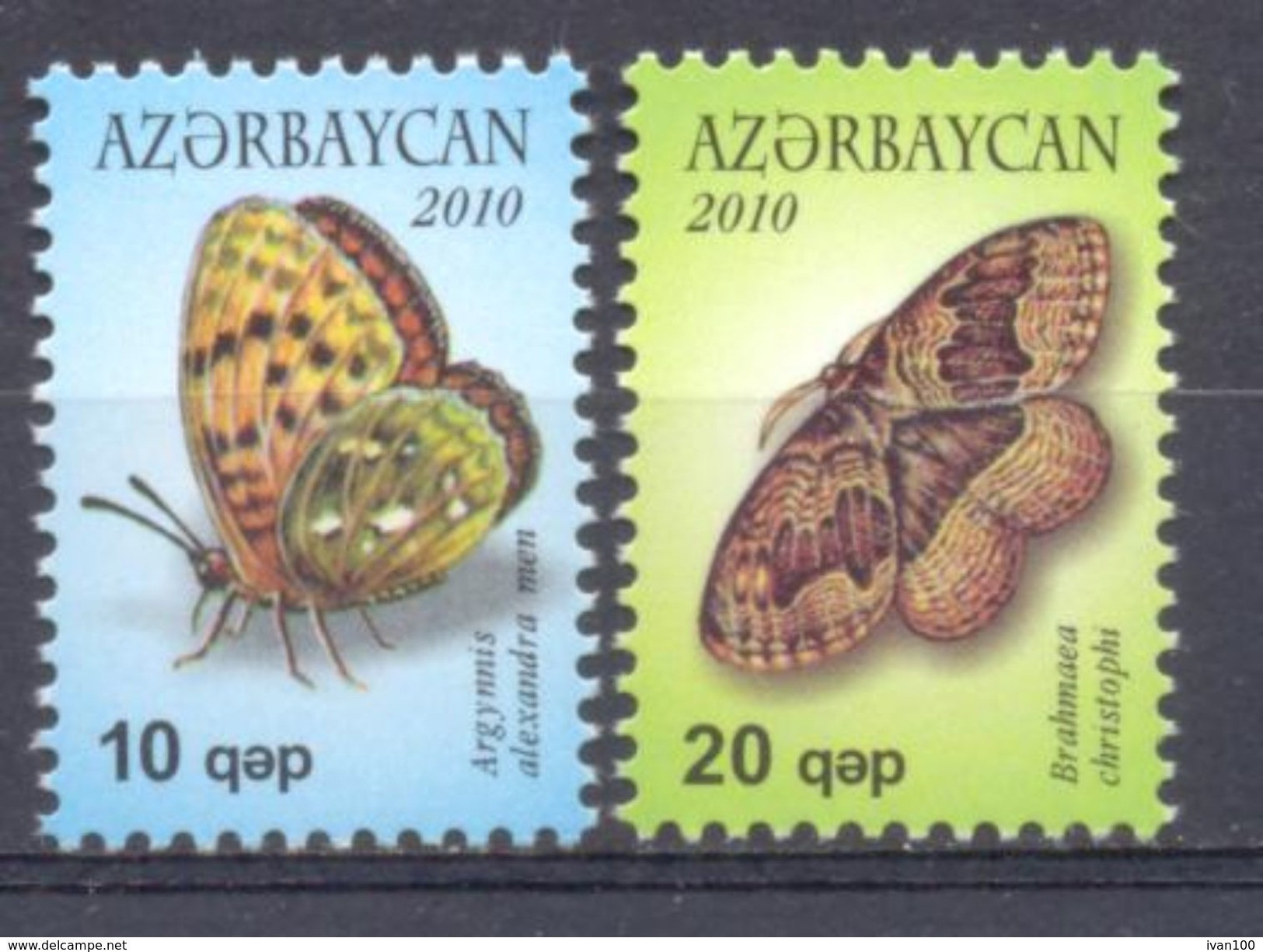 2010. Azerbaijan, Butterflies, Issue II, 2v, Mint/** - Aserbaidschan