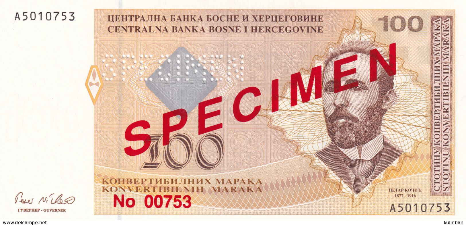 Bosnia And Herzegovina,SPECIMEN UNC, 100 Convertible Mark, 1997, Pick-70 - Bosnie-Herzegovine