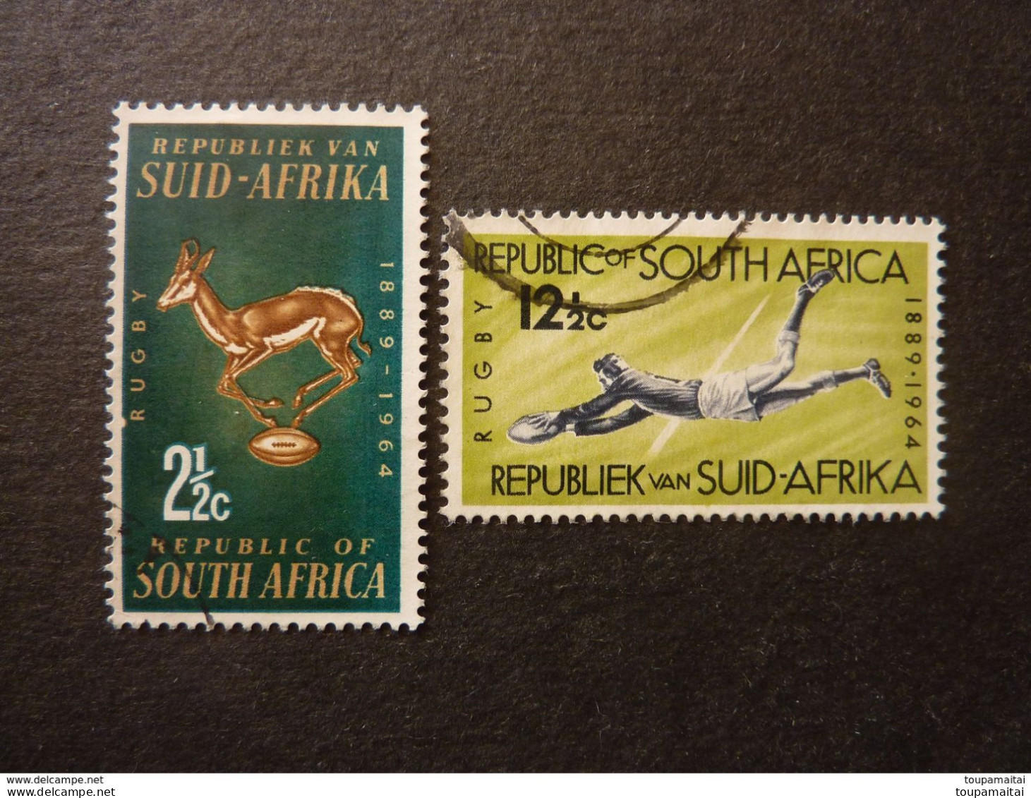 AFRIQUE Du SUD, Année 1964, YT N° 278 Et 279 Oblitérés (RUGBY) - Used Stamps