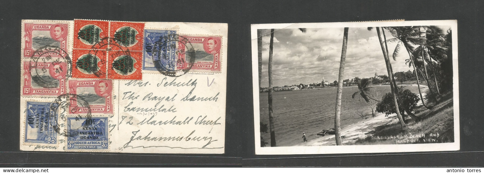 Bc - Kenya. 1941 (5 Dec) KUT Tanga - Joburg, South Africa. Multifkd Mixed Issues Photo Ppc. VF. - Sonstige & Ohne Zuordnung