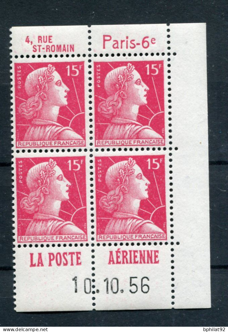 !!! 15F MARIANNE DE MULLER : BLOC DE 4 AVEC BANDES PUBS POSTE NEUF ** ET COIN DATE - Unused Stamps