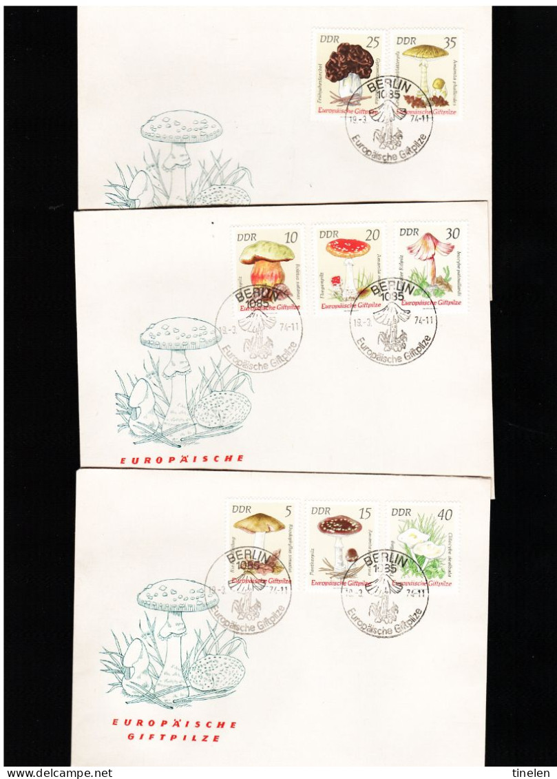 Germania Est-ddr 1974 Fdc Funghi  EUROPAISCHE SPEISEPILZE - 1971-1980