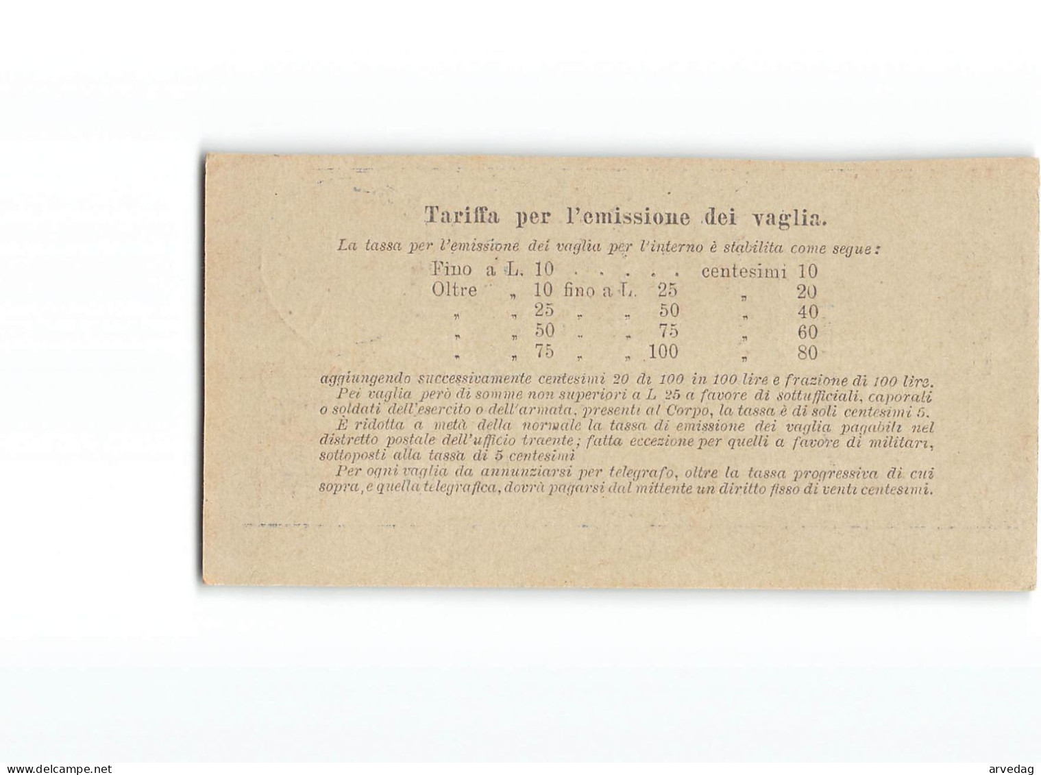 X1291  RICEVUTA VAGLIA BARONISSI X NAPOLI VOMERO 1911 - Tax On Money Orders