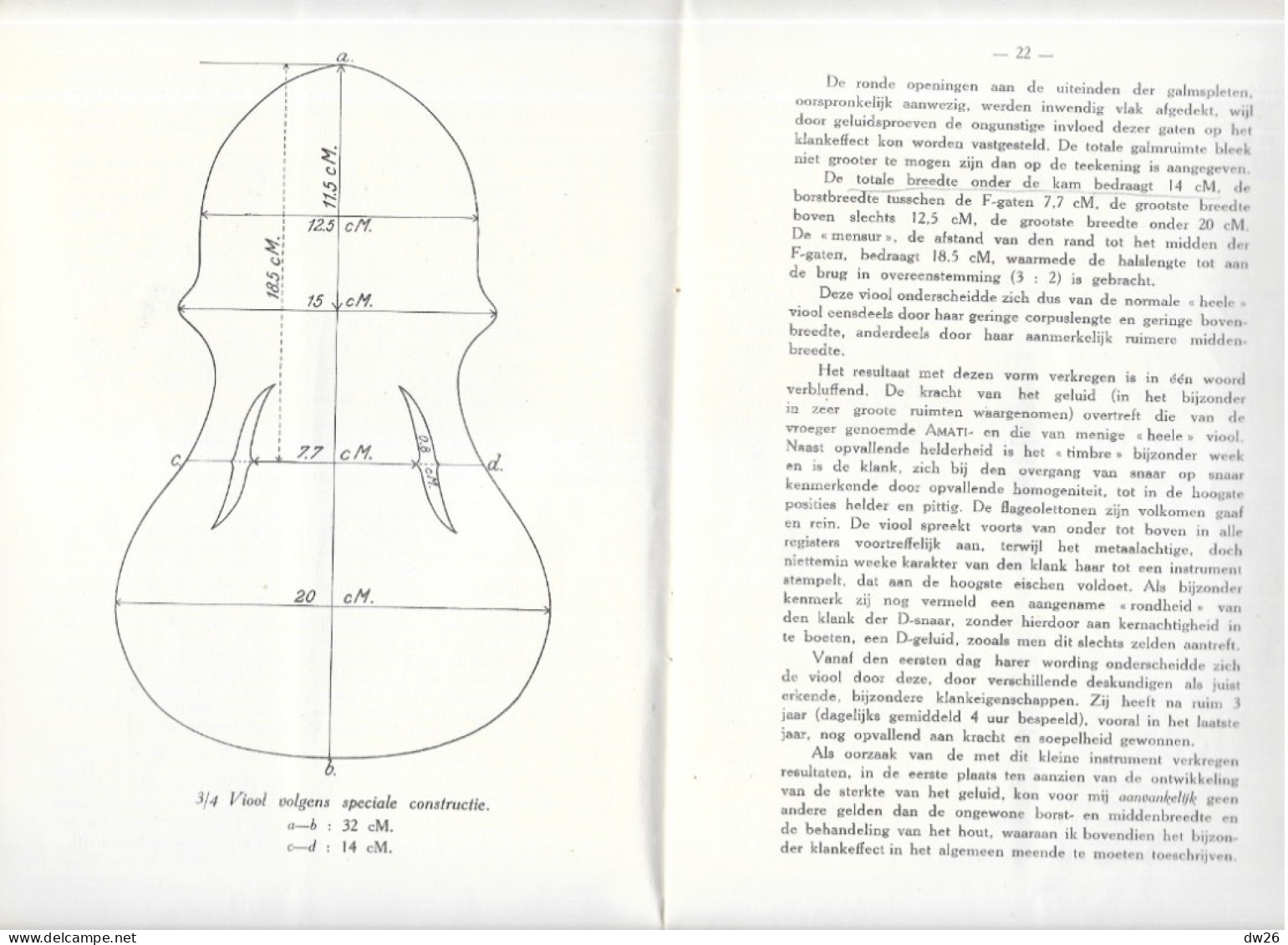 Musique Pays-Bas - Vioolbouw Voor Vioolbouwers (Fabrication Du Violon, Pour Les Luthiers) Dr. A. Verwey 1927 - Strumenti Musicali