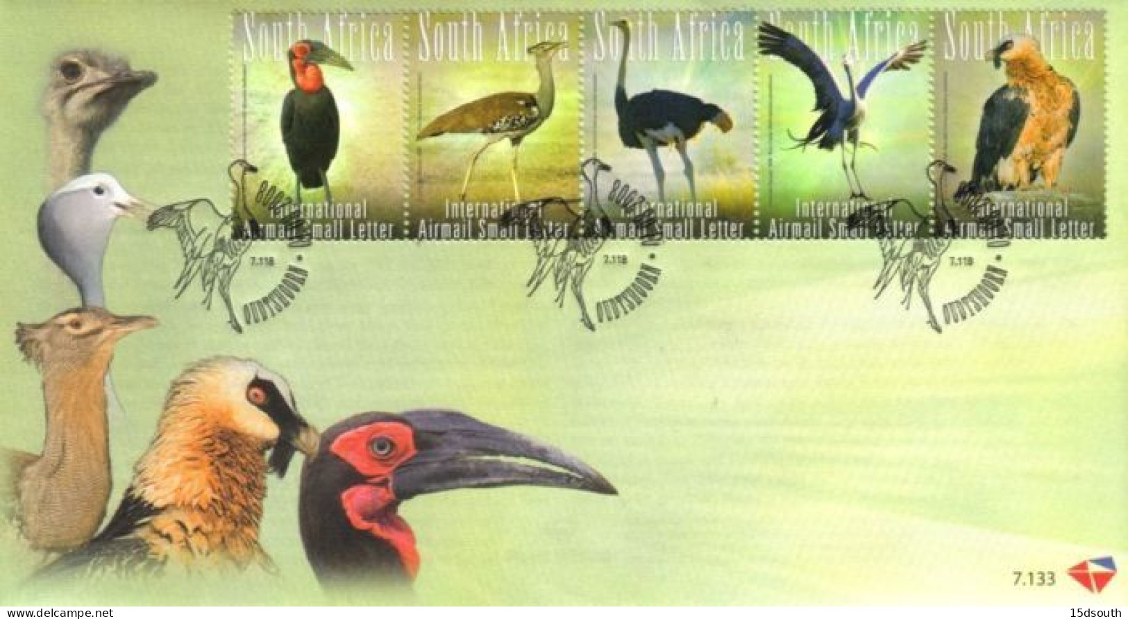 South Africa - 2008 Big Five Birds FDC # SG 1664-1668 - Grues Et Gruiformes