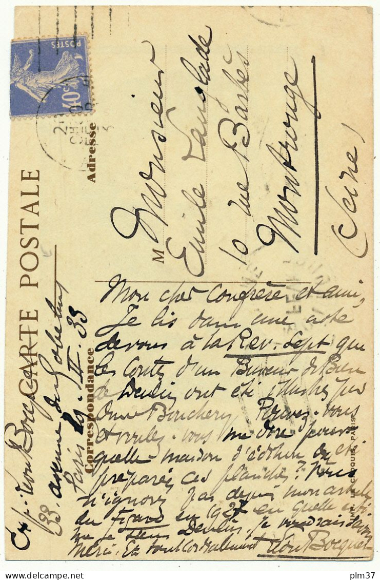 Léon BOCQUET - Autographe, CP écrite Et Signée Par L'Ecrivain - Ecrivains