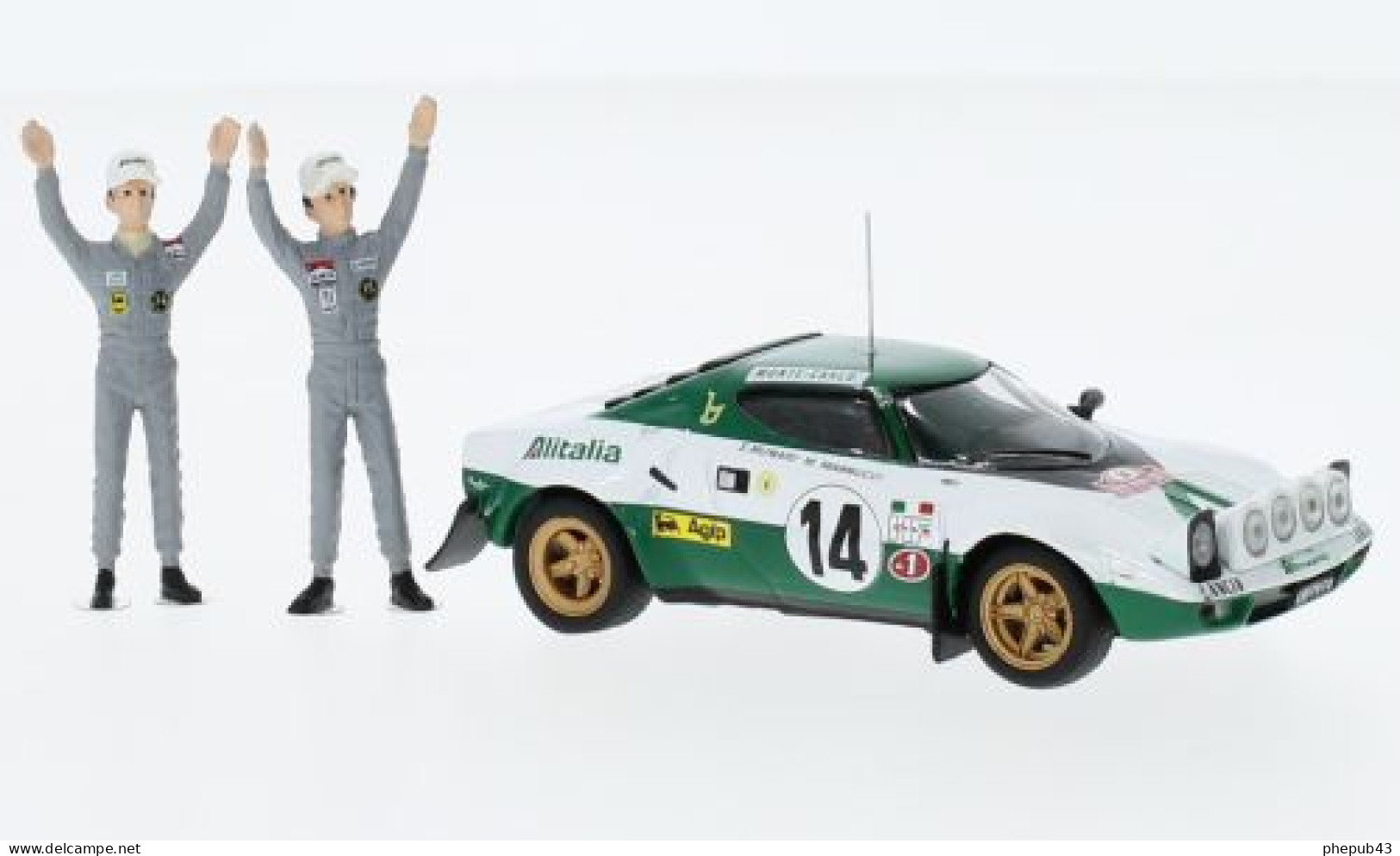 Lancia Stratos HF - 1st Rallye Monte Carlo 1975 #14 - Sandro Munari/M. Mannucci - Ixo + 2 Figurines - Ixo