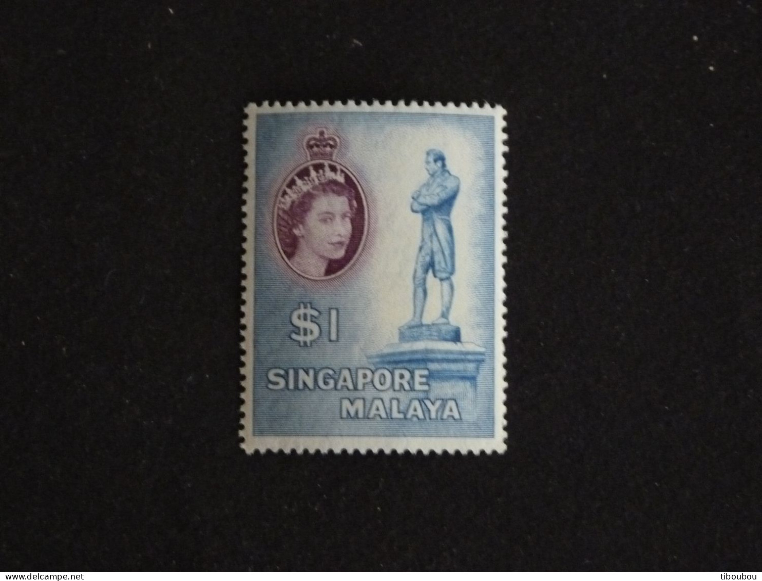 SINGAPOUR SINGAPORE MALAYA YT 40 ** MNH - ELIZABETH II / STATUE DE SIR STAMFORD RAFFLES - Singapore (...-1959)