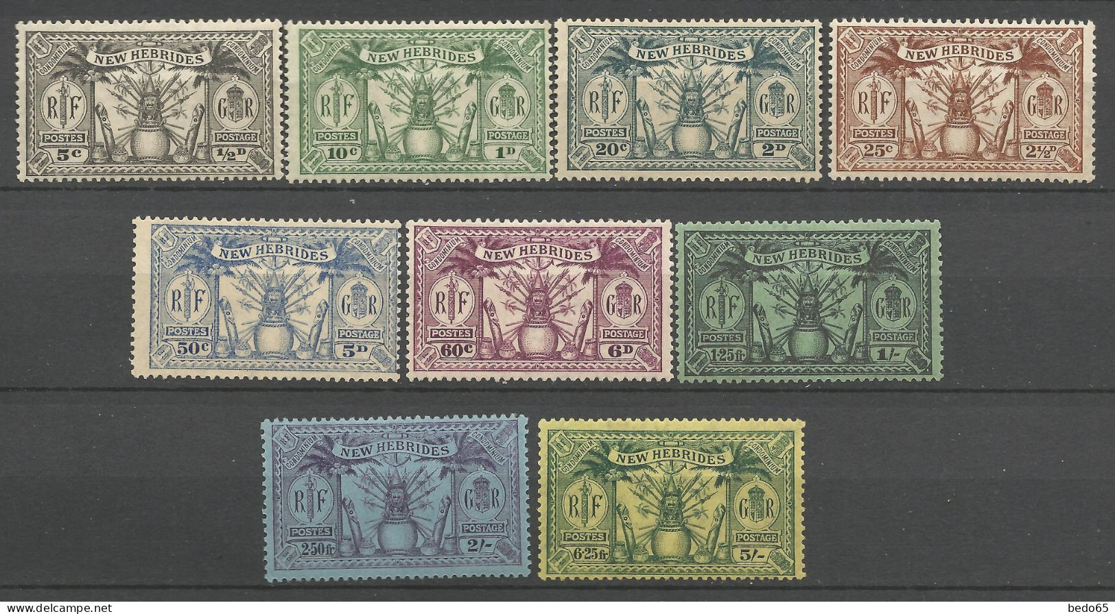 NOUVELLES-HEBRIDES Série Complète N° 91 à 99 NEUF* AVEC OU TRACE DE  CHARNIERE  / Hinge  / MH - Unused Stamps