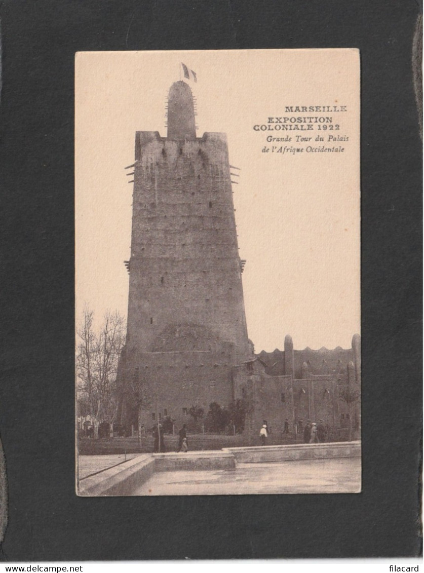 125059        Francia,  Marseille,   Exposition  Coloniale   1922,  Grande Tour  Du Palais De L"Afrique Occidentale,  NV - Ausstellungen
