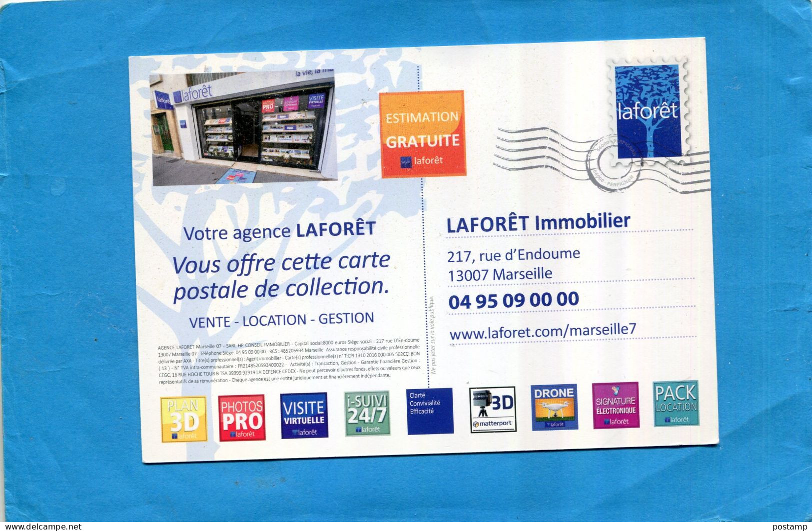 Pseudo Entier Postal -marseille-rue De La République--pub Agence Laforet Années 90- - Privatganzsachen