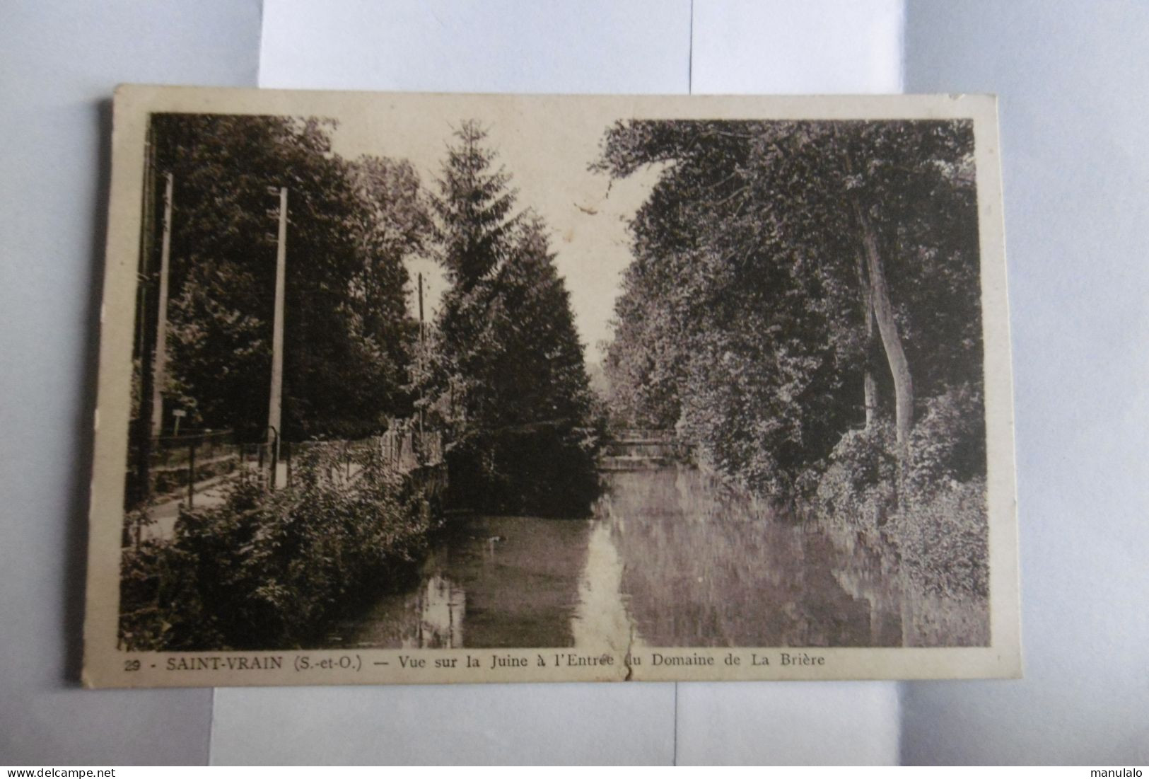 D 91 - Saint Vrain - Vue Sur La Juine à L'entrée Du Domaine De La Brière ( Carte Abimée) - Saint Vrain