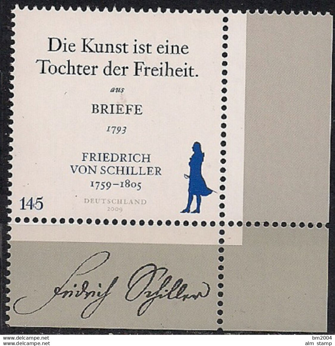 2009  Deutschland Germany Mi. 2765**MNH  EUR   250. Geburtstag Von Friedrich Von Schiller. - Ungebraucht