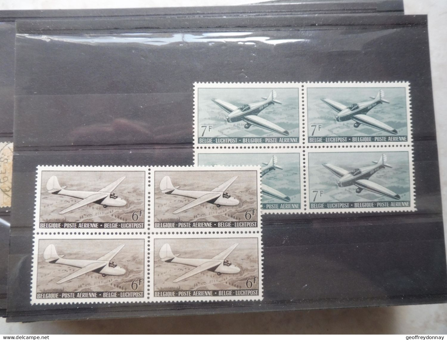 Belgie Belgique Pa Poste Aerienne Luchtpostzegels 28/29  Neuf Sans Charniere Bloc De 4 Parfait 1951 - Postfris