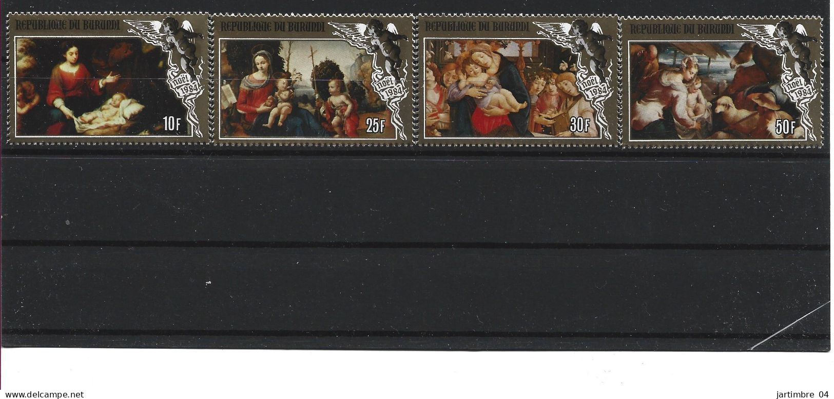 1985 BURUNDI 908-11** Noël, Tableaux Murillo, Botticelli Côte 25.00 - Nuovi