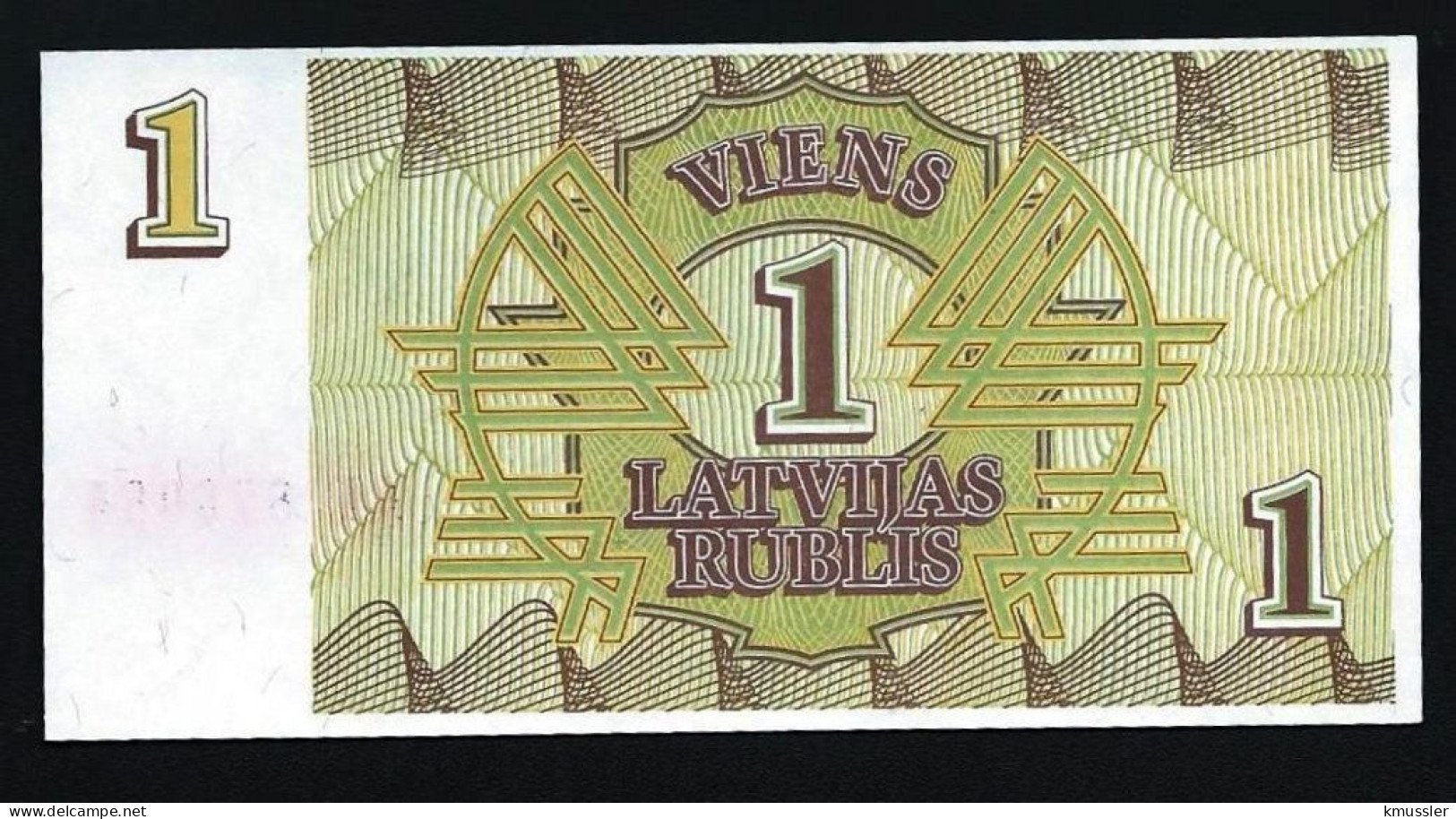 # # # Banknote Lettland (Latvijas) 1 Rubel (Rublis) 1992 UNC # # # - Lettonie