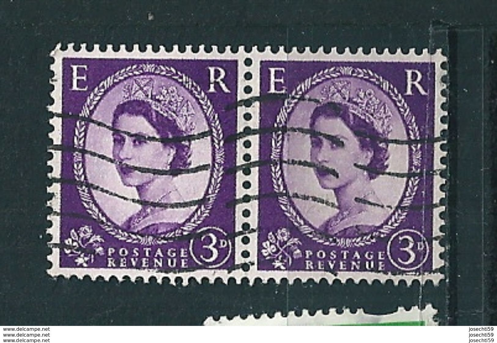 N° 267  Elisabeth II  Timbre Stamp  GRANDE BRETAGNE GB 1952  3d  Double - Usati