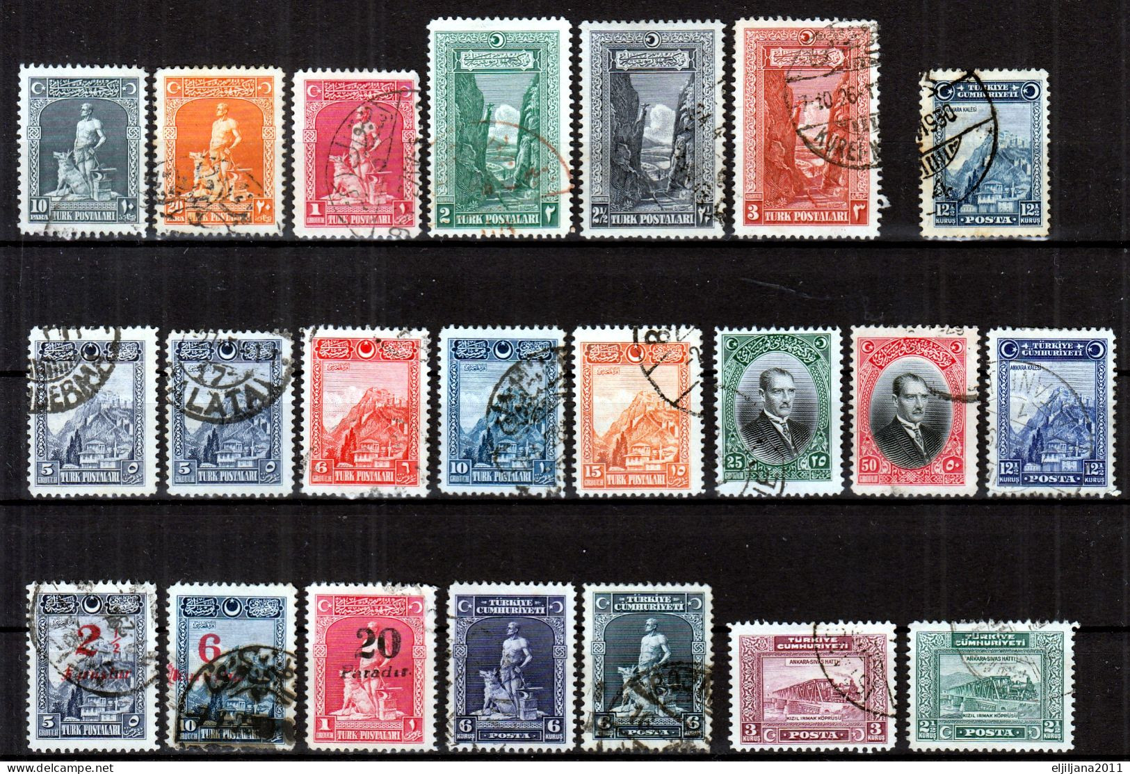 Action !! SALE !! 50 % OFF !! ⁕ Turkey 1926 - 1929 ⁕ Collection / Lot ⁕ 22v Used - Used Stamps