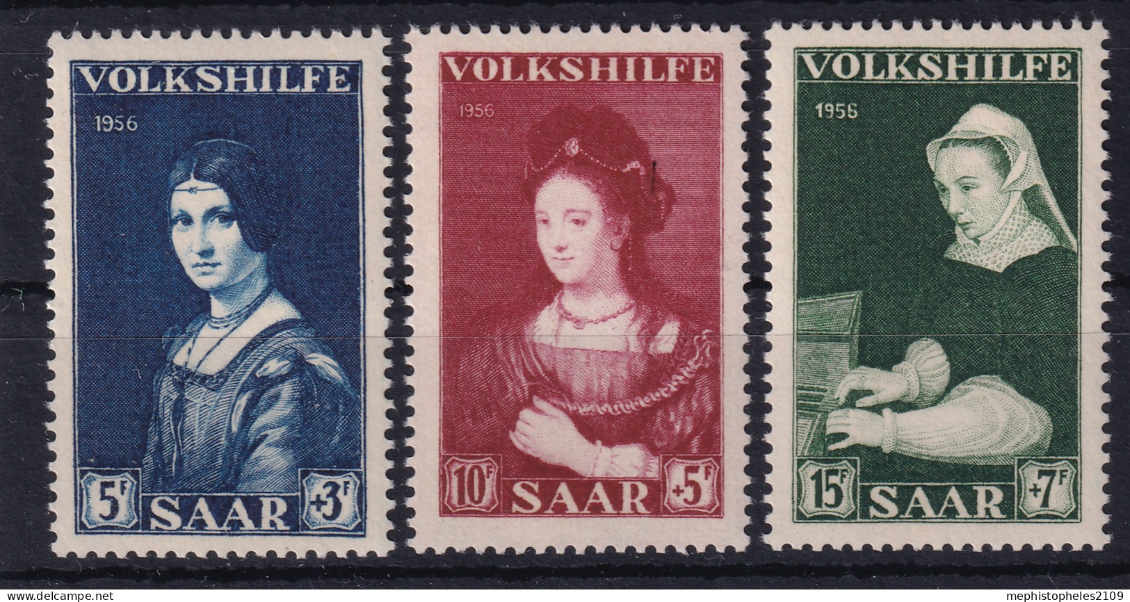 SAARLAND 1956 - MNH - Mi 376-378 - Neufs