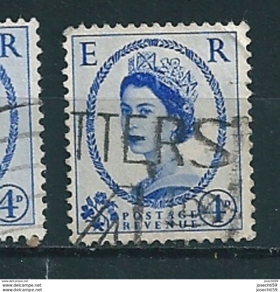 N° 268 Elizabeth II- Filigrane M  Timbre  GRANDE BRETAGNE 1952 Stamp GB Royaume Uni Postage Revenue - Usati