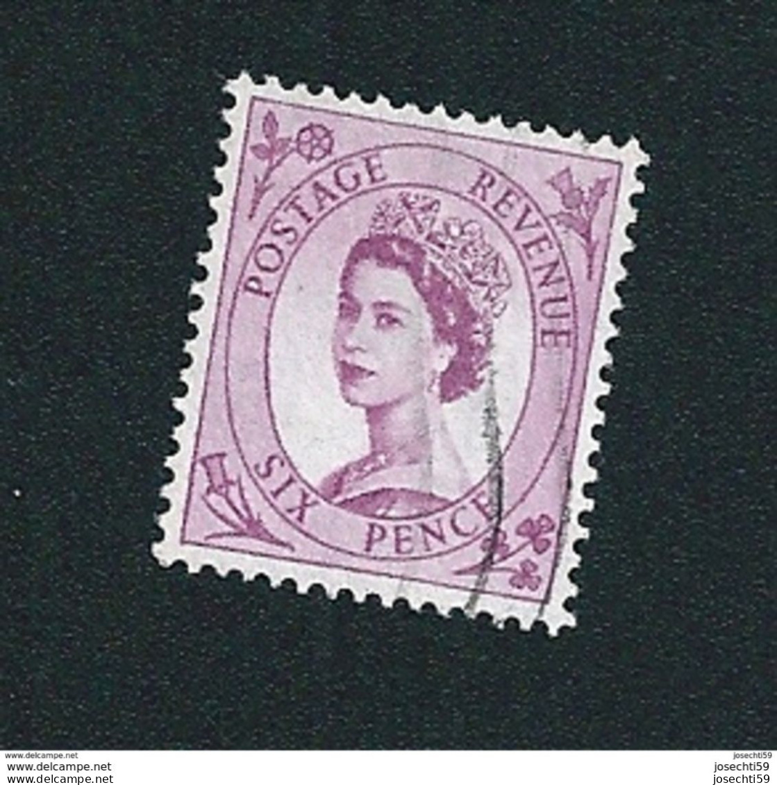 N° 270 Elizabeth II- Filigrane M   Timbre GRANDE BRETAGNE 1952 Stamp Royaume Uni "postage Revenue" Six Pence Courone - Usati