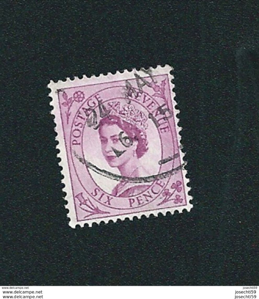 N° 270 Elizabeth II- Filigrane M   Timbre GRANDE BRETAGNE 1952 Stamp Royaume Uni "postage Revenue" Six Pence Courone - Usati