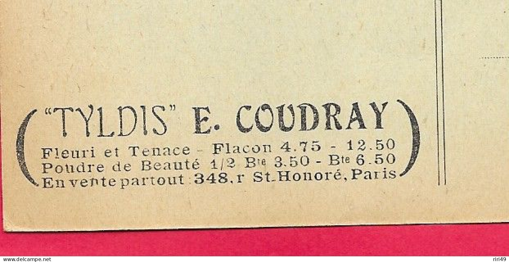 Cpa Parfumerie E.COUDRAY Rue St-Honoré, Paris, Une Partie Des Magasins De Vente,,, Voir  Dos Et Scannes Belle Carte - Negozi