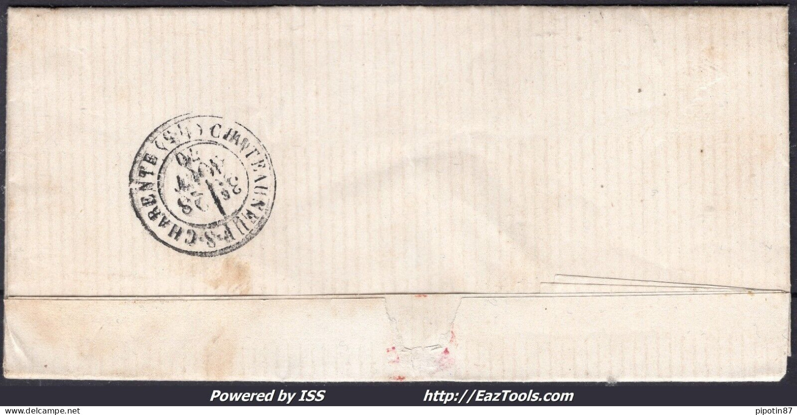 FRANCE N° 29B SUR LETTRE GC 941 + CONVOYEUR STATION COGNAC DU 28/08/1870 - 1863-1870 Napoleon III With Laurels