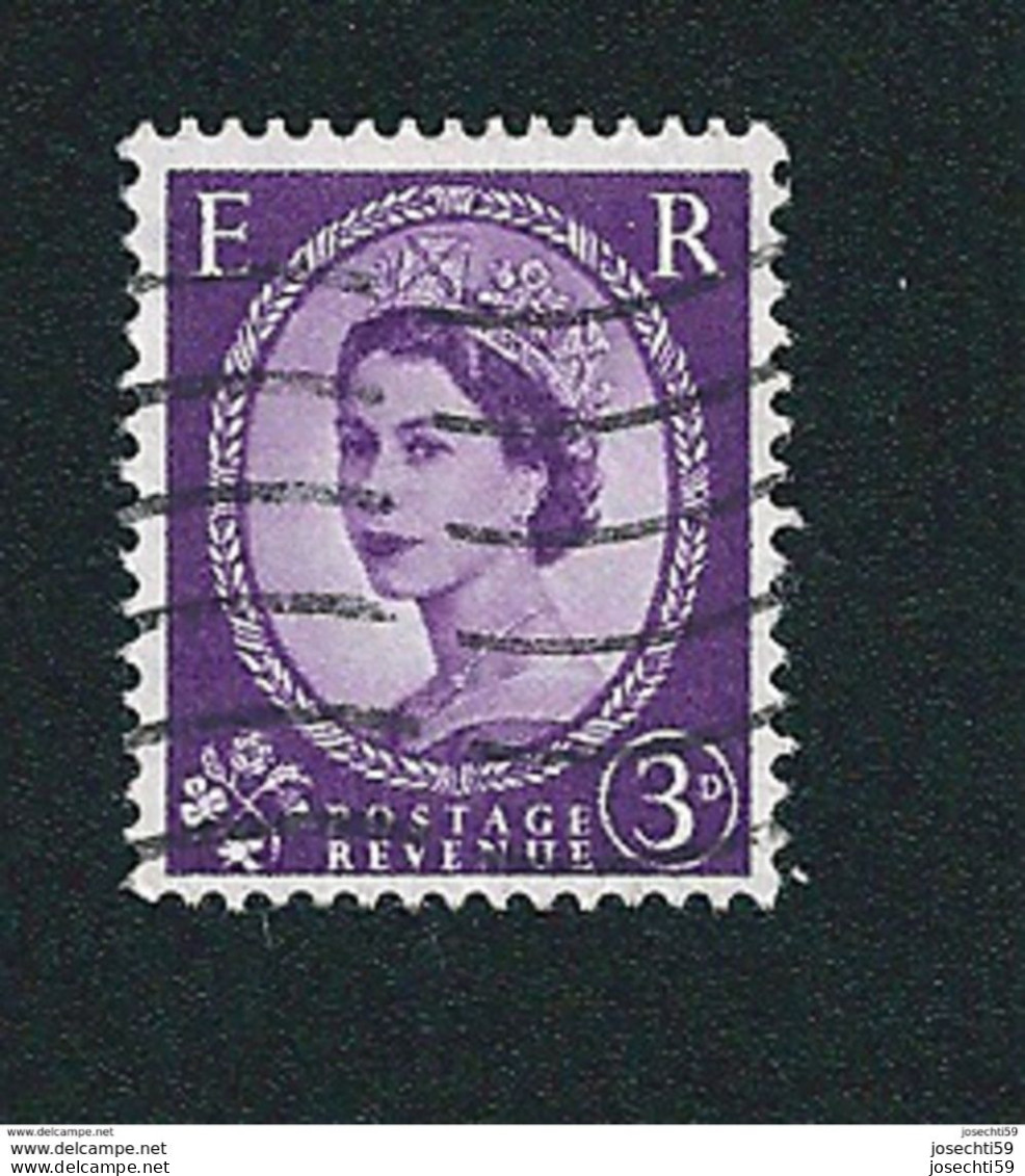 N° 331 Elizabeth II 3P  Timbre GRANDE BRETAGNE OBLITÉRÉ  1958 Stamp Royaume Uni GB Postage Revenue - Usati