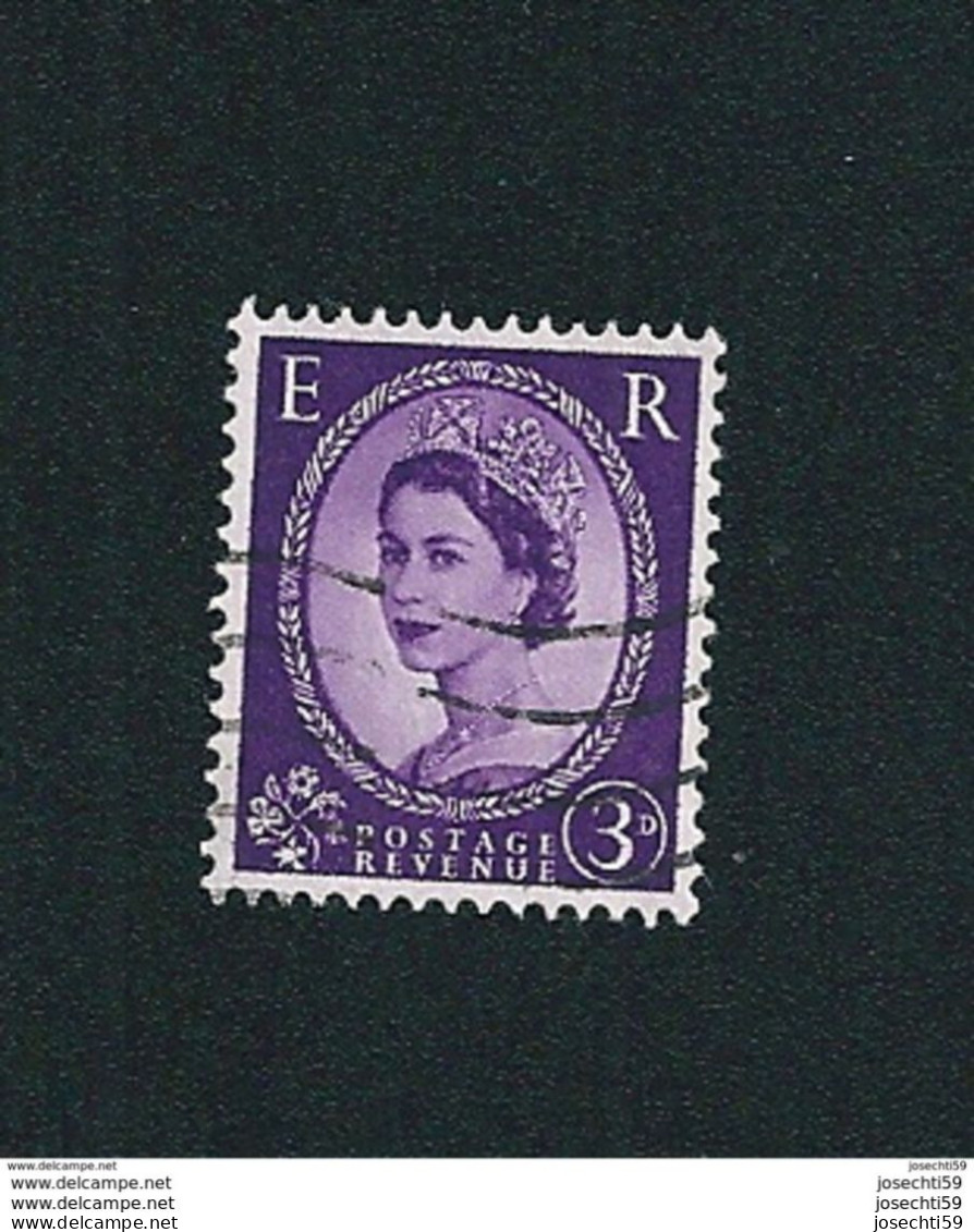 N° 331 Elizabeth II 3P  Timbre GRANDE BRETAGNE OBLITÉRÉ  1958 Stamp Royaume Uni GB Postage Revenue - Usati