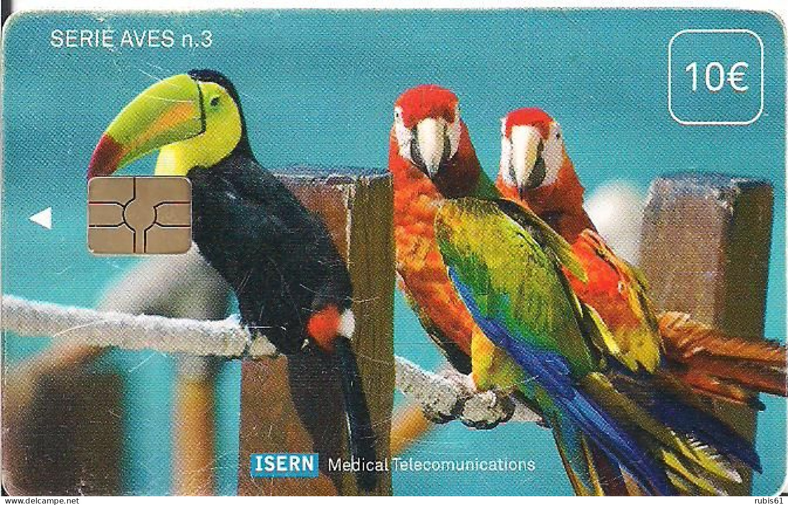 TARJETA TELEFONICA Y TV ISERN AVES 3 - Otros & Sin Clasificación