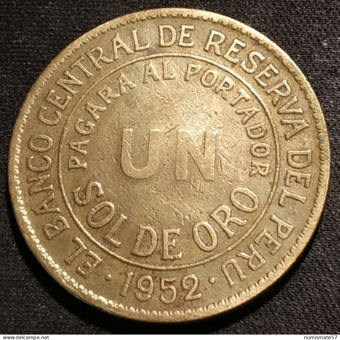 PEROU - PERU - 1 SOL DE ORO 1952 - KM 222 - Pérou