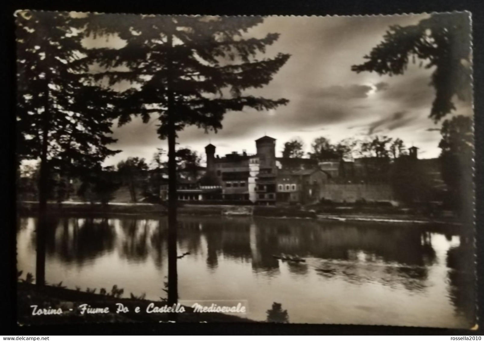 CARTOLINA  ITALIA TORINO NOTTURNO FIUME PO E CASTELLO Italy Postcard ITALIEN Ansichtskarten - Castello Del Valentino