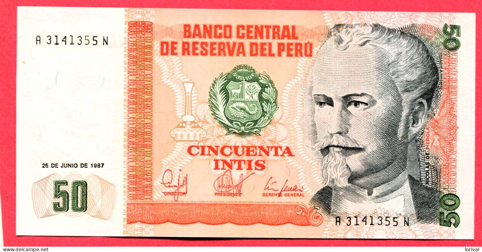 50 Intis Neuf 3 Euros - Peru