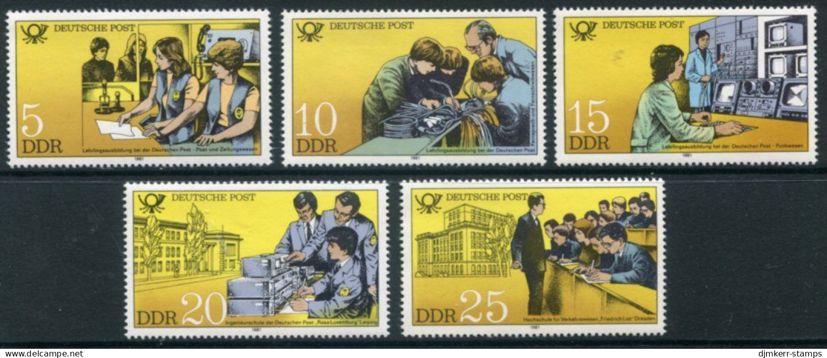 DDR 1981 Postal Workers' Training  MNH / **.  Michel 2583-87 - Neufs