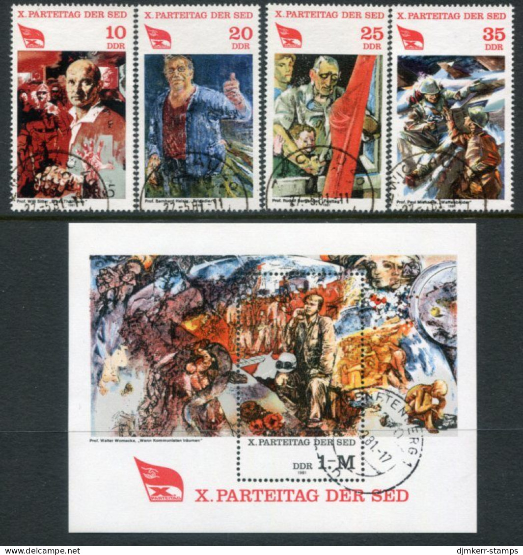 DDR 1981 Socialist Unity Party Day  Used.  Michel 2595-98, Block 63 - Used Stamps