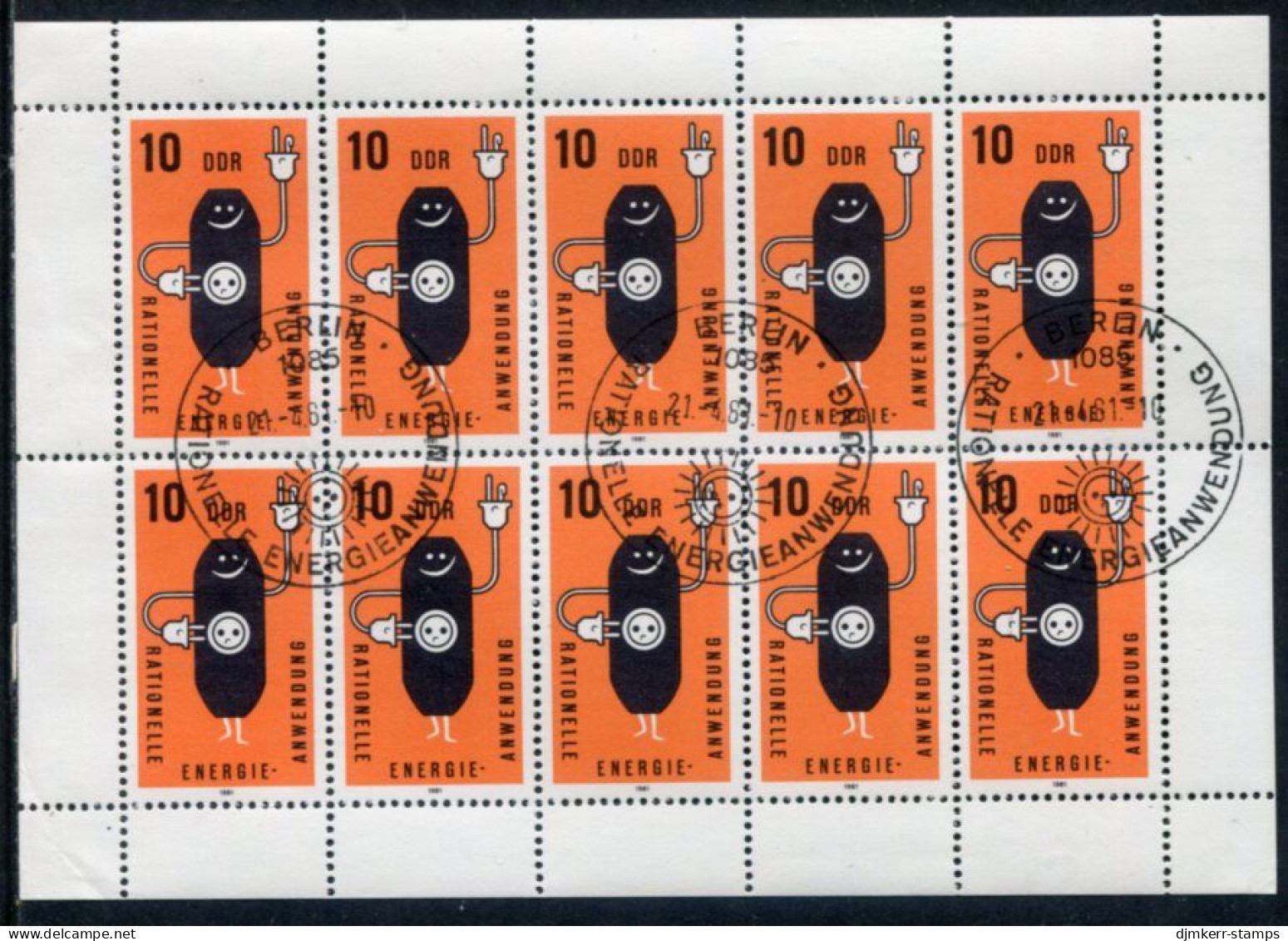DDR 1981 Energy Conservation Sheetlet  Used.  Michel 2601 Kb - Used Stamps
