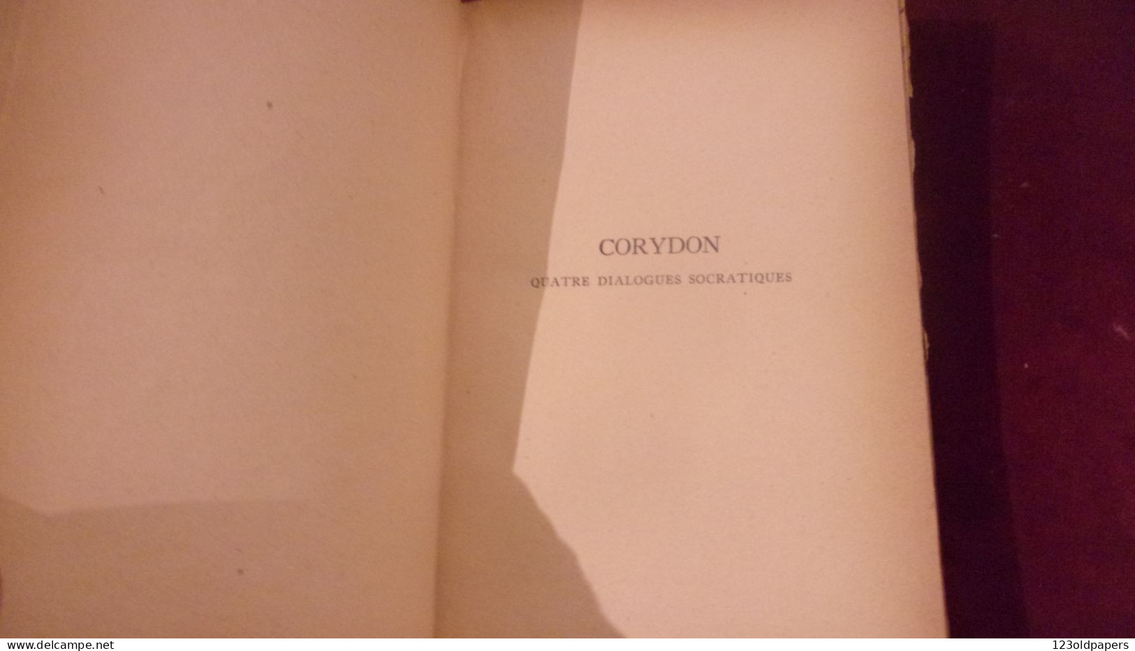 Corydon, GIDE (André), Edité par P., NRF 1924,  BELLE RELIURE GAY INTEREST