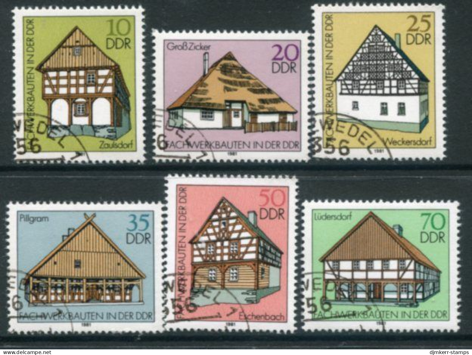 DDR 1981 Timber-framed Houses Used.  Michel 2623-28 - Usados