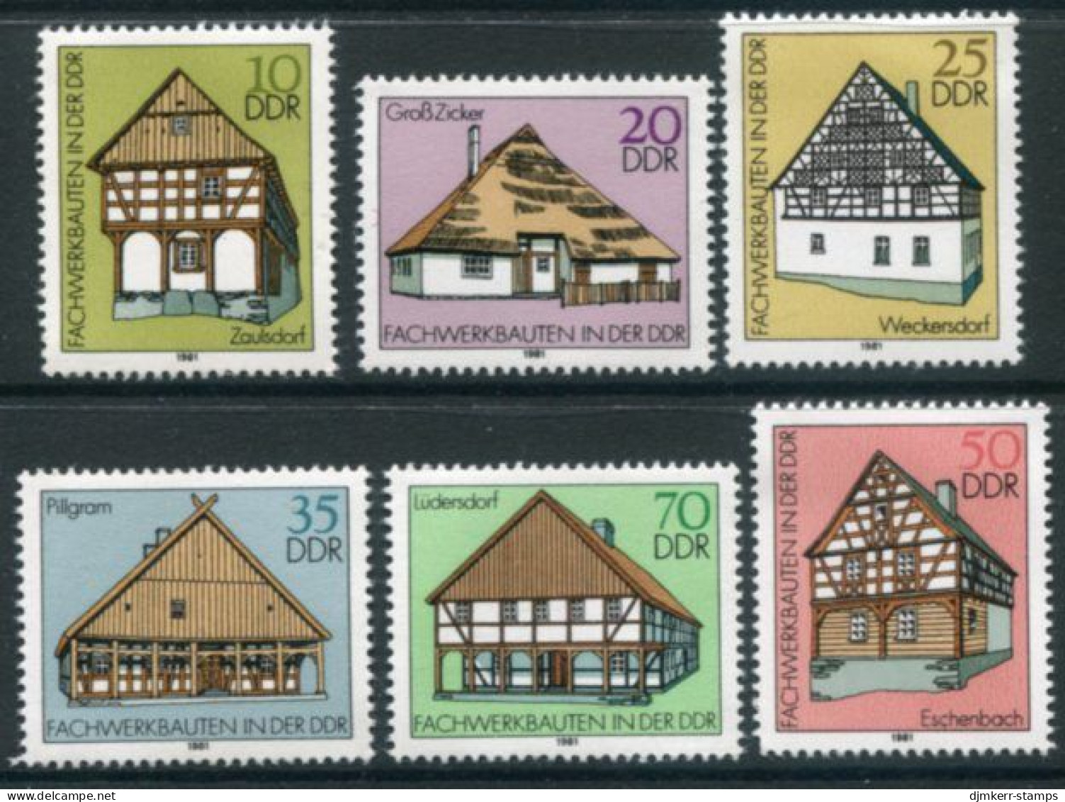DDR 1981 Timber-framed Houses MNH / **.  Michel 2623-28 - Neufs