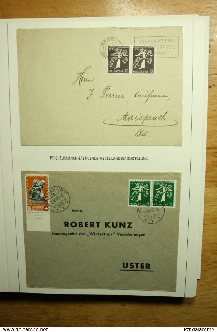 Schweiz 1939 Landesausstellung in vielen Kombinationen mit Briefe