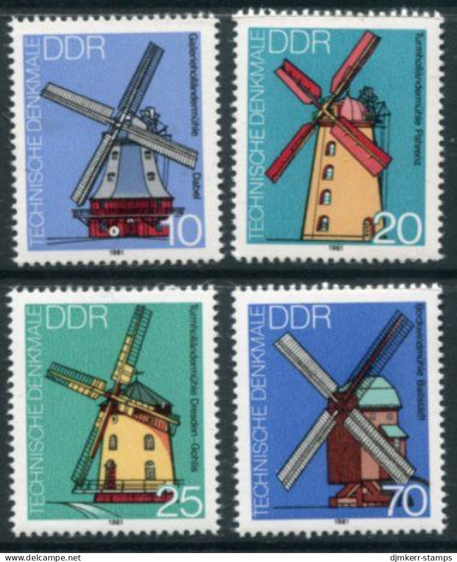 DDR 1981 Windmills MNH / **.  Michel 2657-60 - Neufs