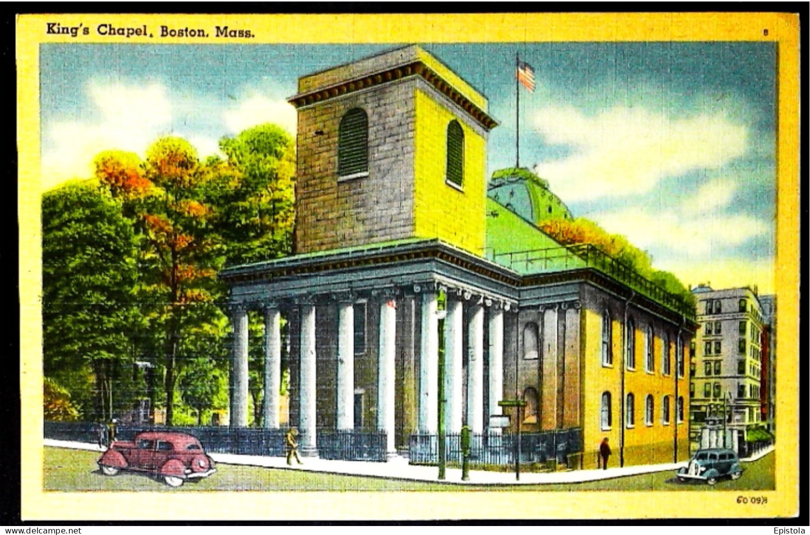 ► Kin'g Chapel. Boston 1920s  Mass. Car - Boston