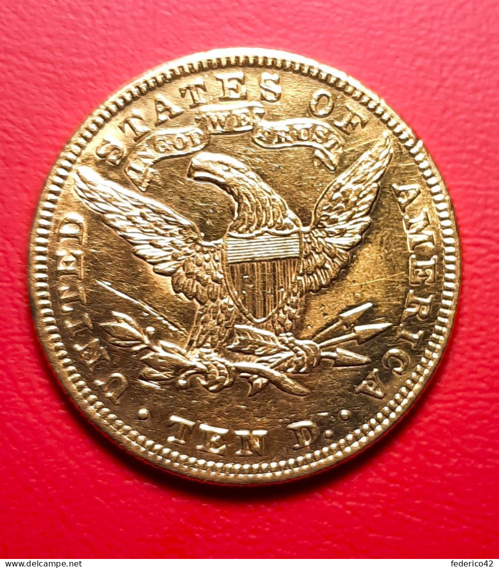 10 DOLLARI ORO USA 1880 TESTA CORONATA CON MOTTO SPL - 10$ - Eagles - 1866-1907: Coronet Head (Testa Coronata)