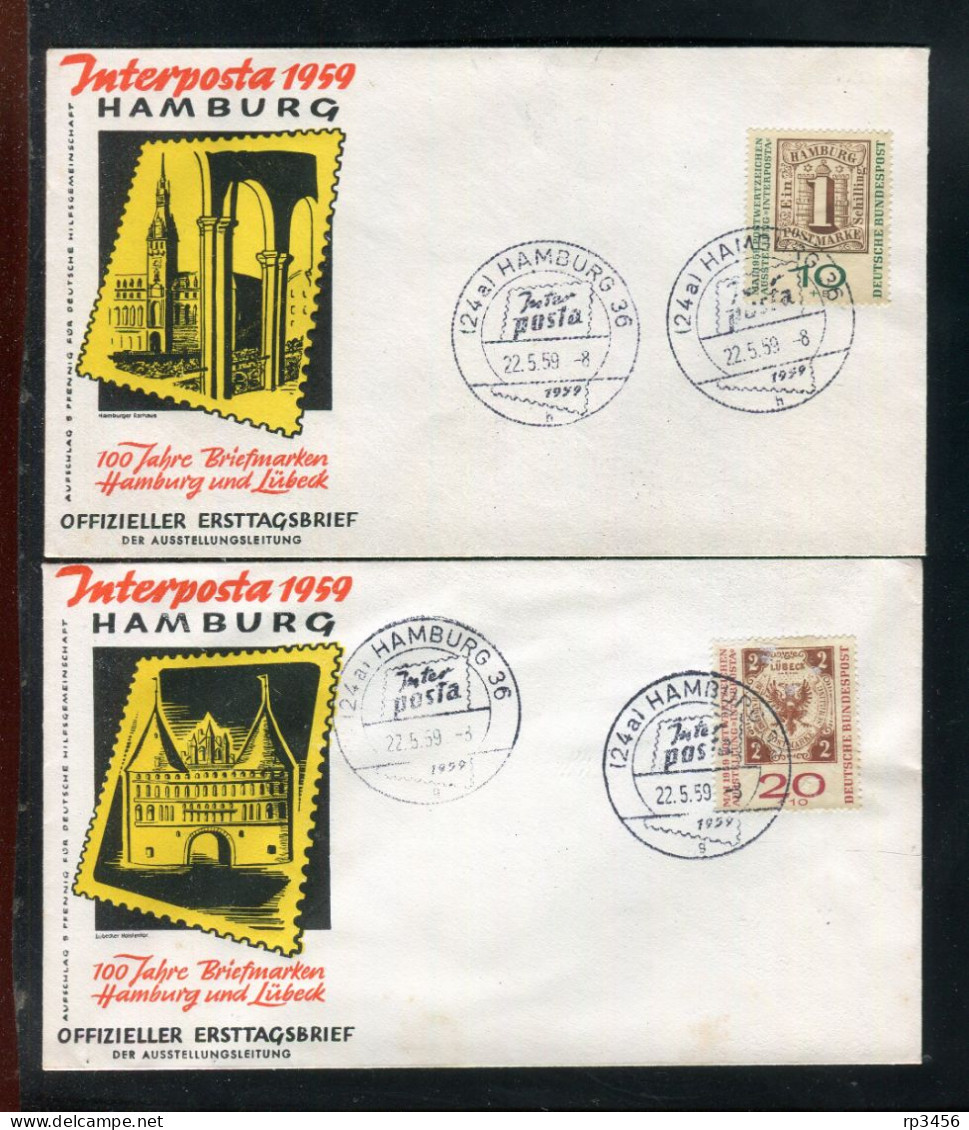 "BUNDESREPUBLIK DEUTSCHLAND" 1959, Mi. 310a/311a Auf 2 FDC (1001) - 1948-1960