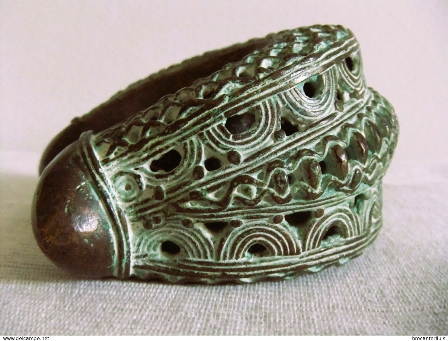 PULSERA, BRAZALETE, MONEDA BAMUN DE BRONCE, CAMERÚN (AFRICA)