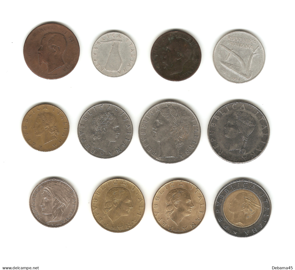 133/ Lot Italie : 12 Monnaies (toutes Différentes) - Other & Unclassified