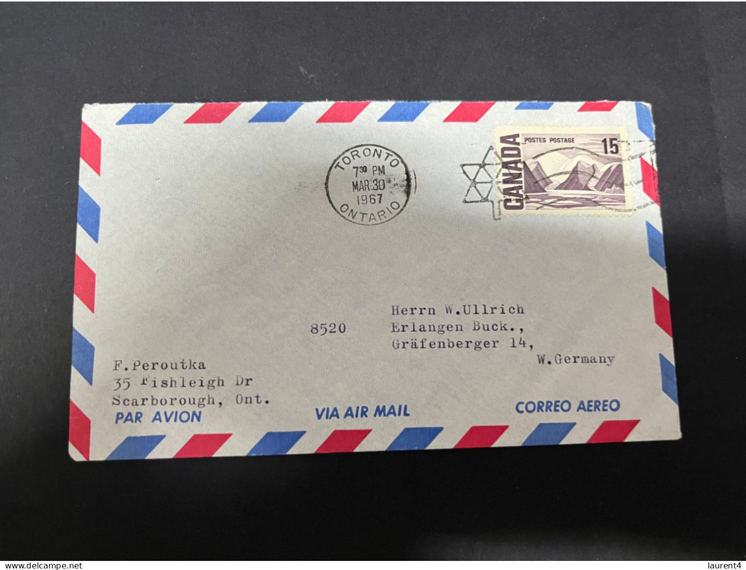 5-11-2023 (1 V 24) Canada Cover Posted To Germany (1960's) 2 Covers - Lettres & Documents