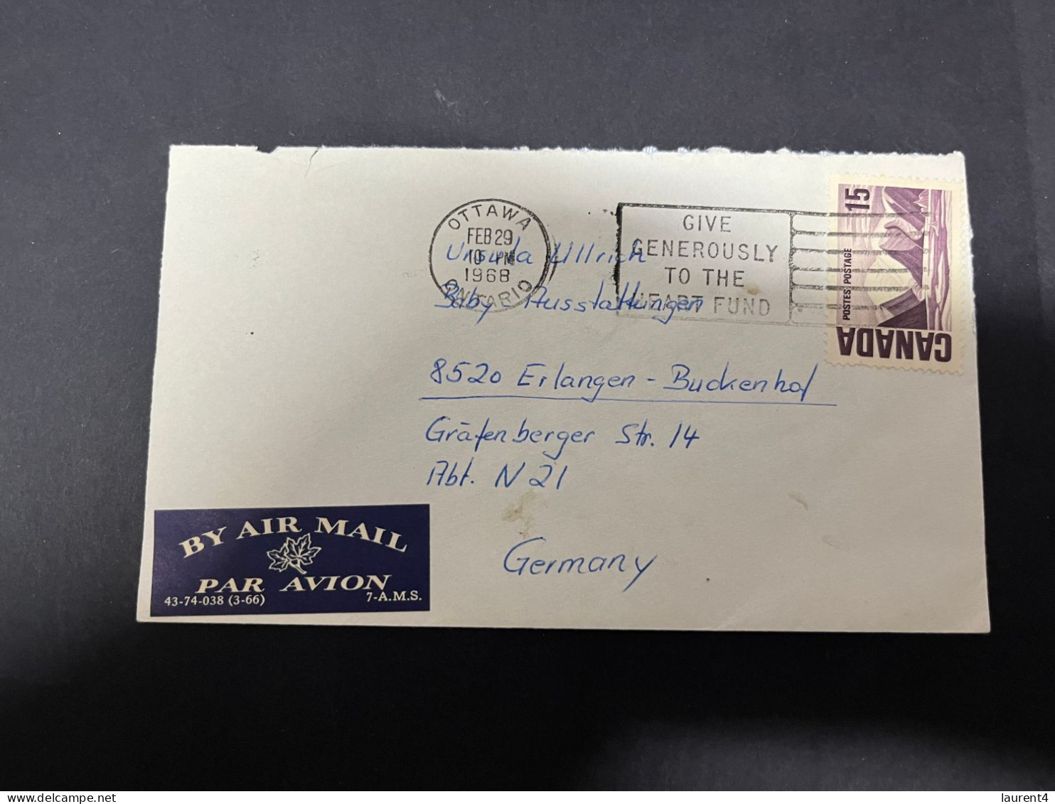 5-11-2023 (1 V 24) Canada Cover Posted To Germany (1960's) 2 Covers - Storia Postale