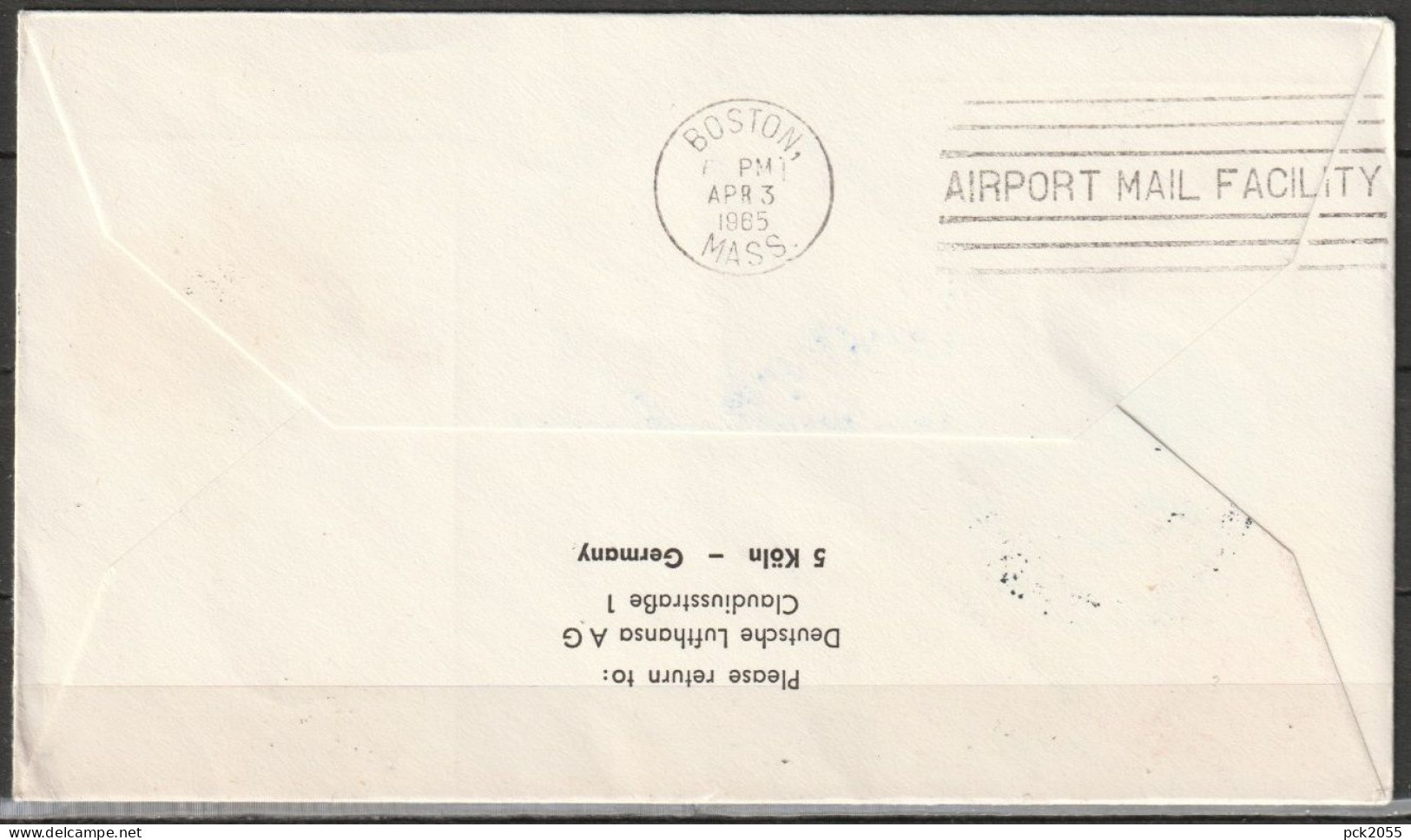 BRD Flugpost /Erstflug Boeing 720B  LH 420 Frankfurt - Boston 3.4.1965 Ankunftstempel 3.4.65 (FP 267 ) - Primeros Vuelos